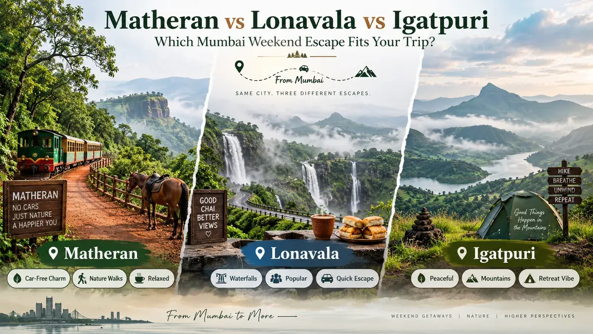 Matheran vs Lonavala vs Igatpuri: Which Mumbai Weekend Escape Fits Your Trip?