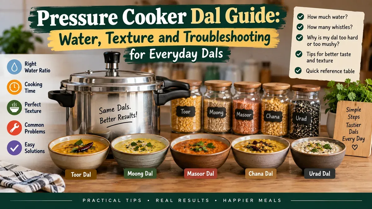 Pressure Cooker Dal Guide: Water, Texture and Troubleshooting for Everyday Dals